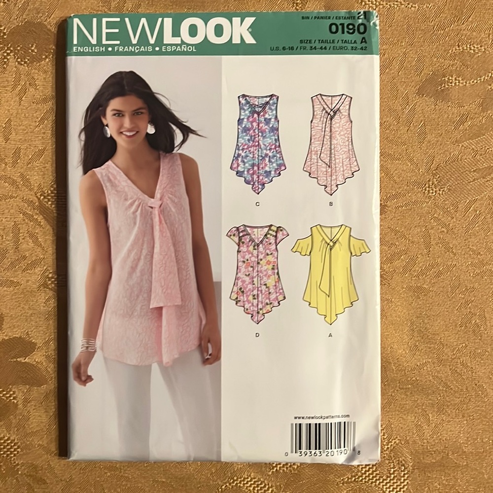 Simplicity New Look sewing patterns 0190 Summer Tops sizes 6-16
